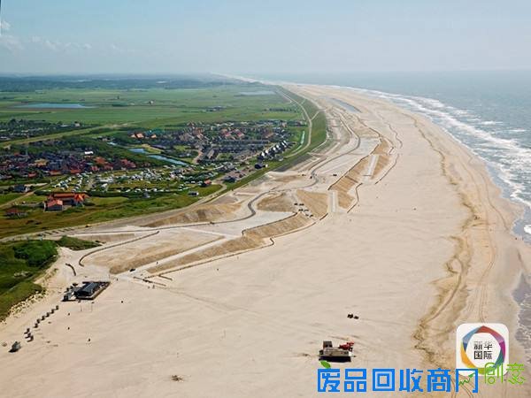 用海沙吹出来的防洪沙丘和沙滩 (Dutch regional water authority Hollands Noorderkwartier供图)