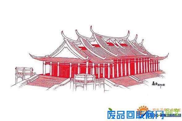 男青年用剪刀剪出美丽厦门　近百件剪纸作品展出 