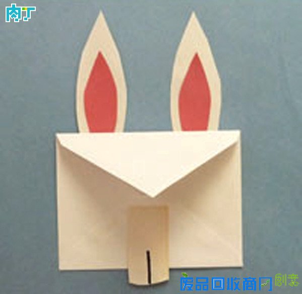 可爱的兔耳朵新年贺卡手工制作教程图解◆肉丁儿童网