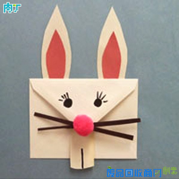 可爱的兔耳朵新年贺卡手工制作教程图解◆肉丁儿童网