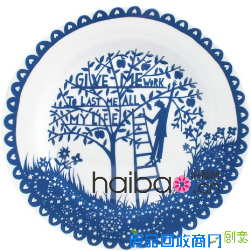 Rob Ryan用剪纸印花图案创作的“四季餐盘”