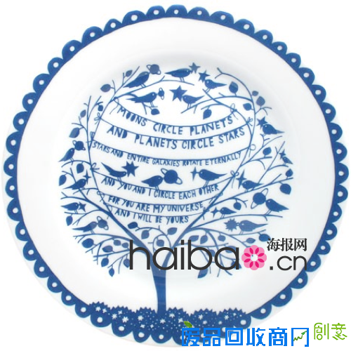 Rob Ryan用剪纸印花图案创作的“四季餐盘”