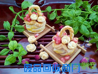 花样酥皮（海棠酥，花篮酥，包包酥）的做法步骤：53