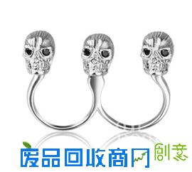 Ooh Dear国际时尚珠宝 Twin Story[双生记]925银镀金镶黑蓝宝石戒指