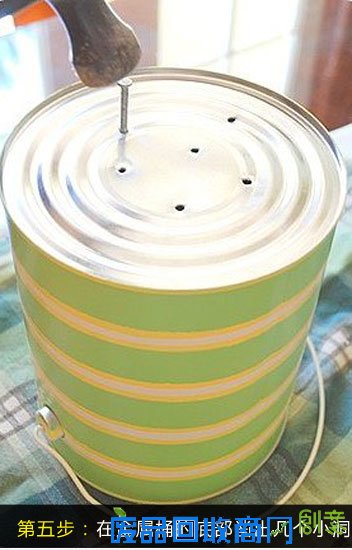 废旧铁罐变身装饰花盆