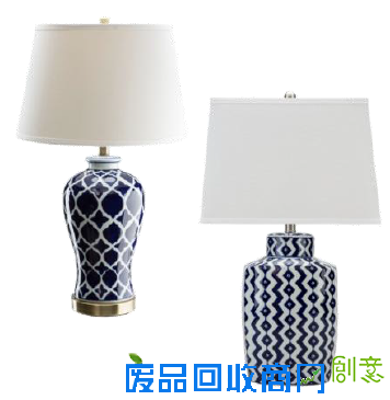 B. #110041 Ellen 手绘陶瓷台灯#110042 Stella 手绘陶瓷台灯灯体:蓝/白色、陶瓷;灯罩:米白、亚麻宽39.5/38X高66CM ¥1680