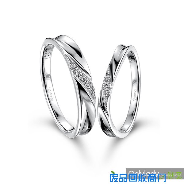 18K白色黃金鑽石情侶對戒