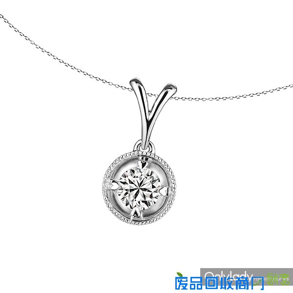 18K白色黃金鑽石吊墜