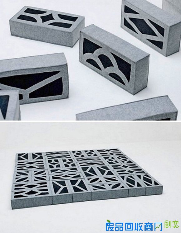  软砖块组成的沙发