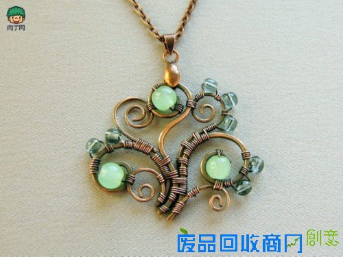 废铜线制作精美的古典项链吊坠手工DIY详细图解