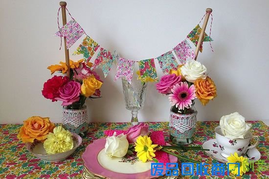 闲置物品大变身 DIY彩旗果酱罐装饰