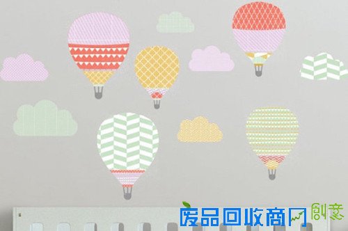 儿童房创意壁纸——五彩热气球