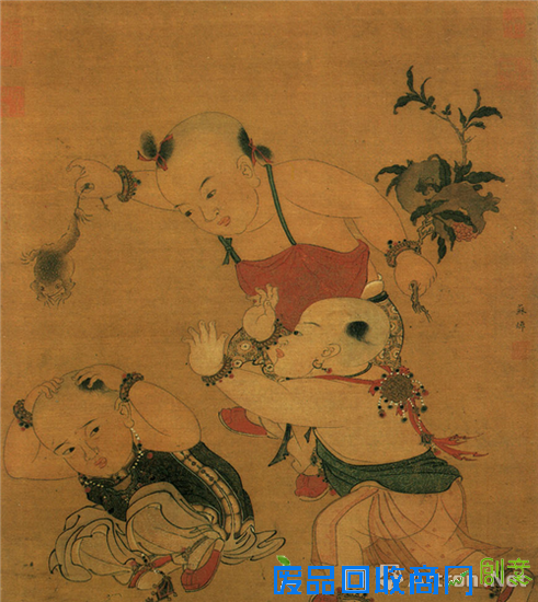 宋 苏焯 《端阳婴戏图》88.9x51.3cm 绢本设色 台北故宫博物院藏