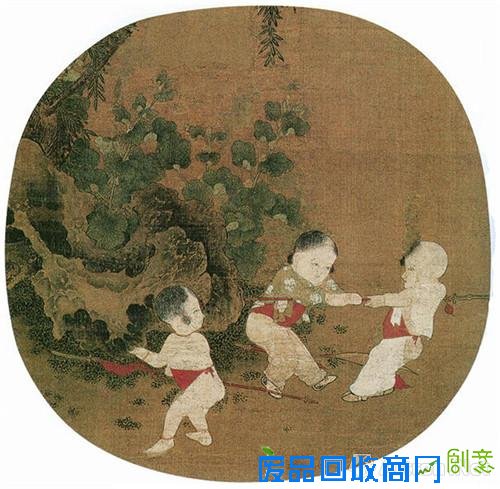 宋 陈宗训 《秋庭婴戏图》