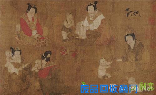 唐 周昉 《戏婴图》 30.8×48.5cm 绢本设色 美国大都会美术馆藏