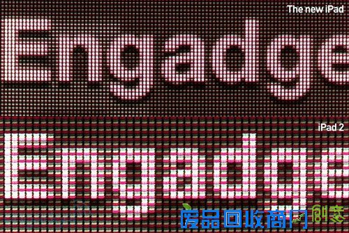 230倍电子显微镜下对比新iPad与iPad2 