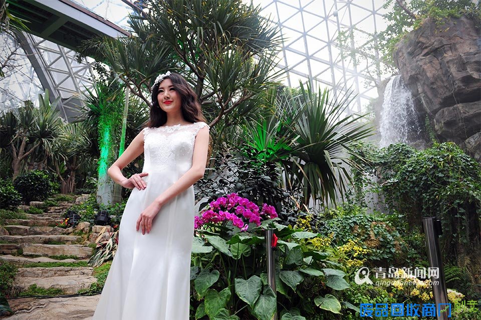 高清:世博园上演丛林婚纱秀 模特宛如林间仙子