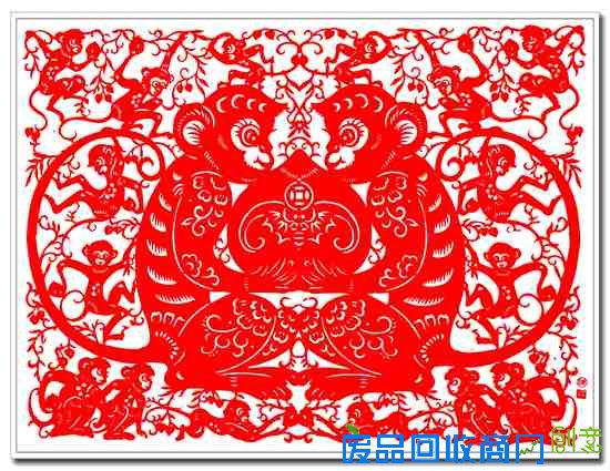 南京民间剪纸艺术家陈耀剪纸恭贺龙虎网网友猴年大吉