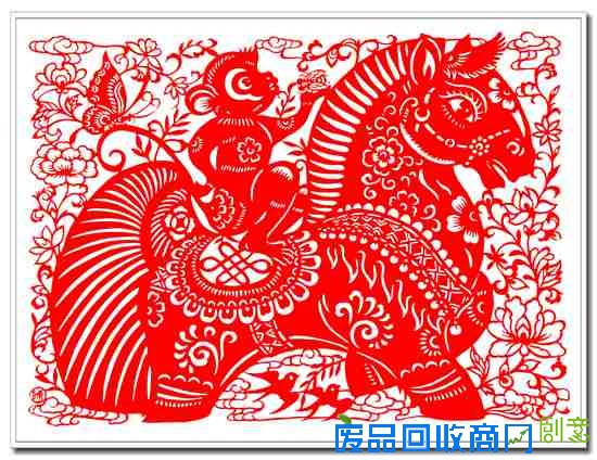 南京民间剪纸艺术家陈耀剪纸恭贺龙虎网网友猴年大吉