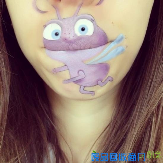 英国妹子的趣味卡通人物创意唇妆