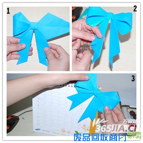 合肥90后MM最爱的蓝色蝴蝶结折纸步骤七