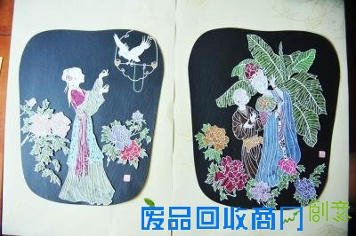 大师5个月剪出“彩色美女”每幅有十几种颜色(图)