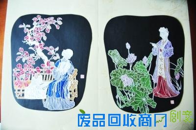 大师5个月剪出“彩色美女”每幅有十几种颜色(图)