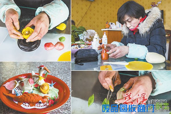 观海卫巧手王阿姨小巧面塑展现大千世界