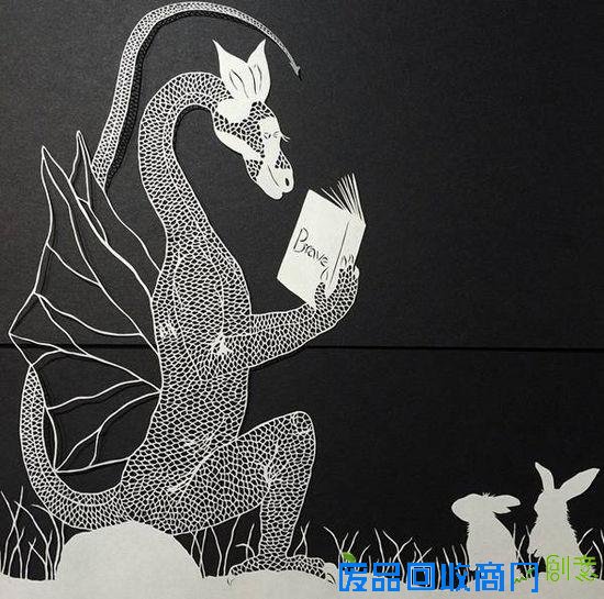 剪纸艺术家白纸上的奇思妙想