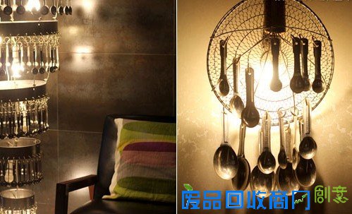 废弃勺改造成灯饰