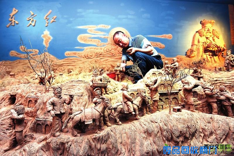 陕北泥塑非遗传承人王文瑜泥塑作品《东方红》亮相西安