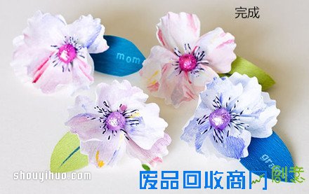 漂亮的皱纹纸手工花包装盒装饰DIY制作图解