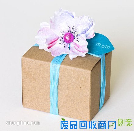 漂亮的皱纹纸手工花包装盒装饰DIY制作图解
