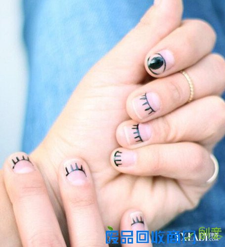 【图】可爱美甲图片 DIY大眼美甲指尖也能放电