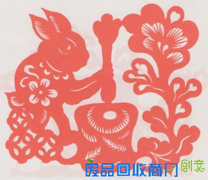 精彩剪纸作品赏析-玉兔捣药