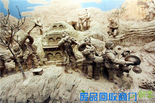 陕北非遗传承人大型泥塑作品《东方红》亮相西安