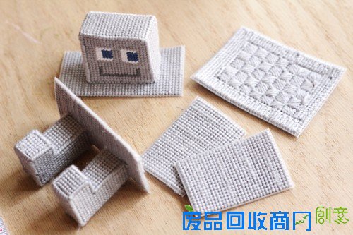 可爱的机器人工艺品收纳盒DIY制作方法图解 第5张图片