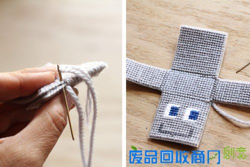 可爱的机器人工艺品收纳盒DIY制作方法图解 第3张图片