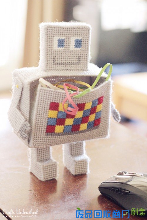 可爱的机器人工艺品收纳盒DIY制作方法图解 第1张图片