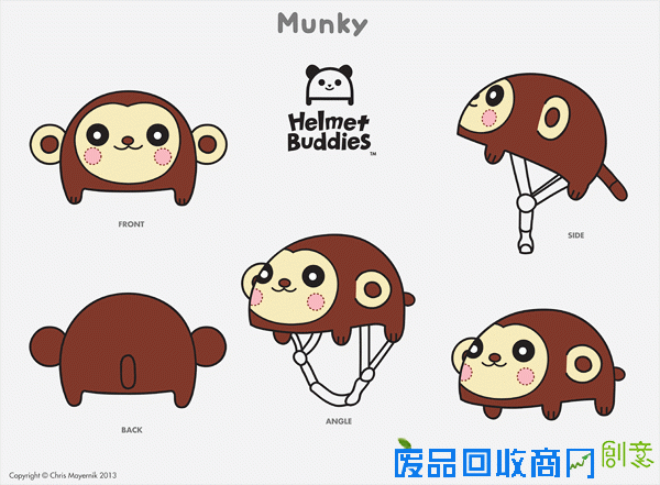 熊孩子专属 时尚可爱又逗趣的头盔贴纸