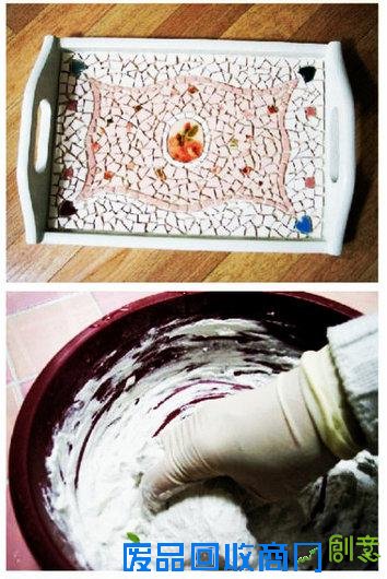 【DIY】瓷砖碎了要扔吗？可以拿来做成托盘啊！