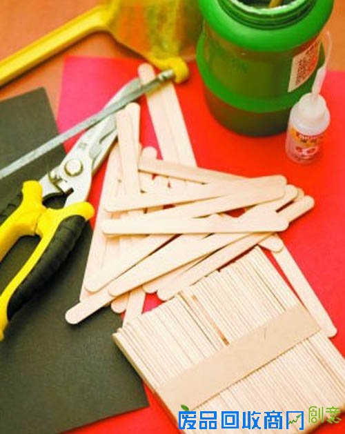 简易花架 冰棒棍制作的小清新花架教程