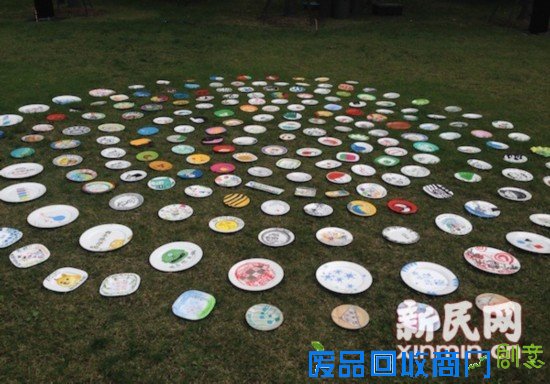 盘子也有“春天”市民DIY创意1500只盘子