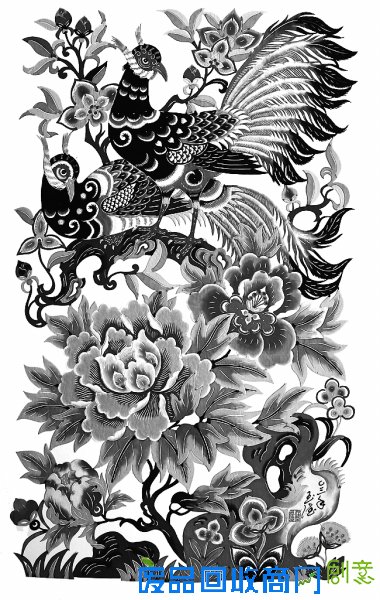 华夏珍禽褐马鸡（剪纸） 任玉德