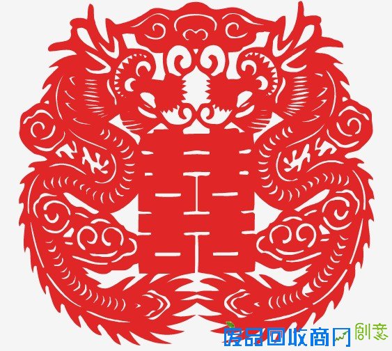 就 来 欣赏 双龙 喜 字 剪纸 吧