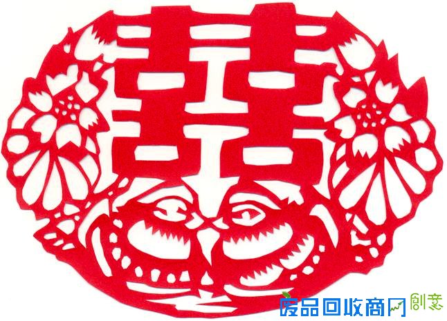 剪纸图案大全-喜结连理剪纸的
