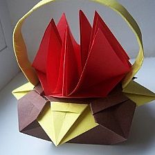 手工折纸篮子制作教程图解