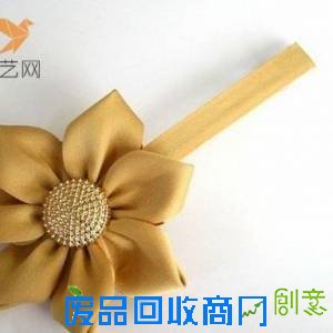 布艺教程淑女气质布艺花朵发夹制作教程图解