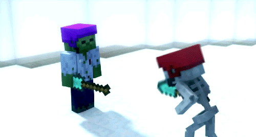 极寒天气雪人也逆袭 我的世界趣味搞笑动态图欣赏