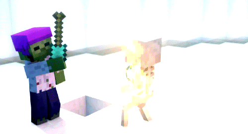 极寒天气雪人也逆袭 我的世界趣味搞笑动态图欣赏